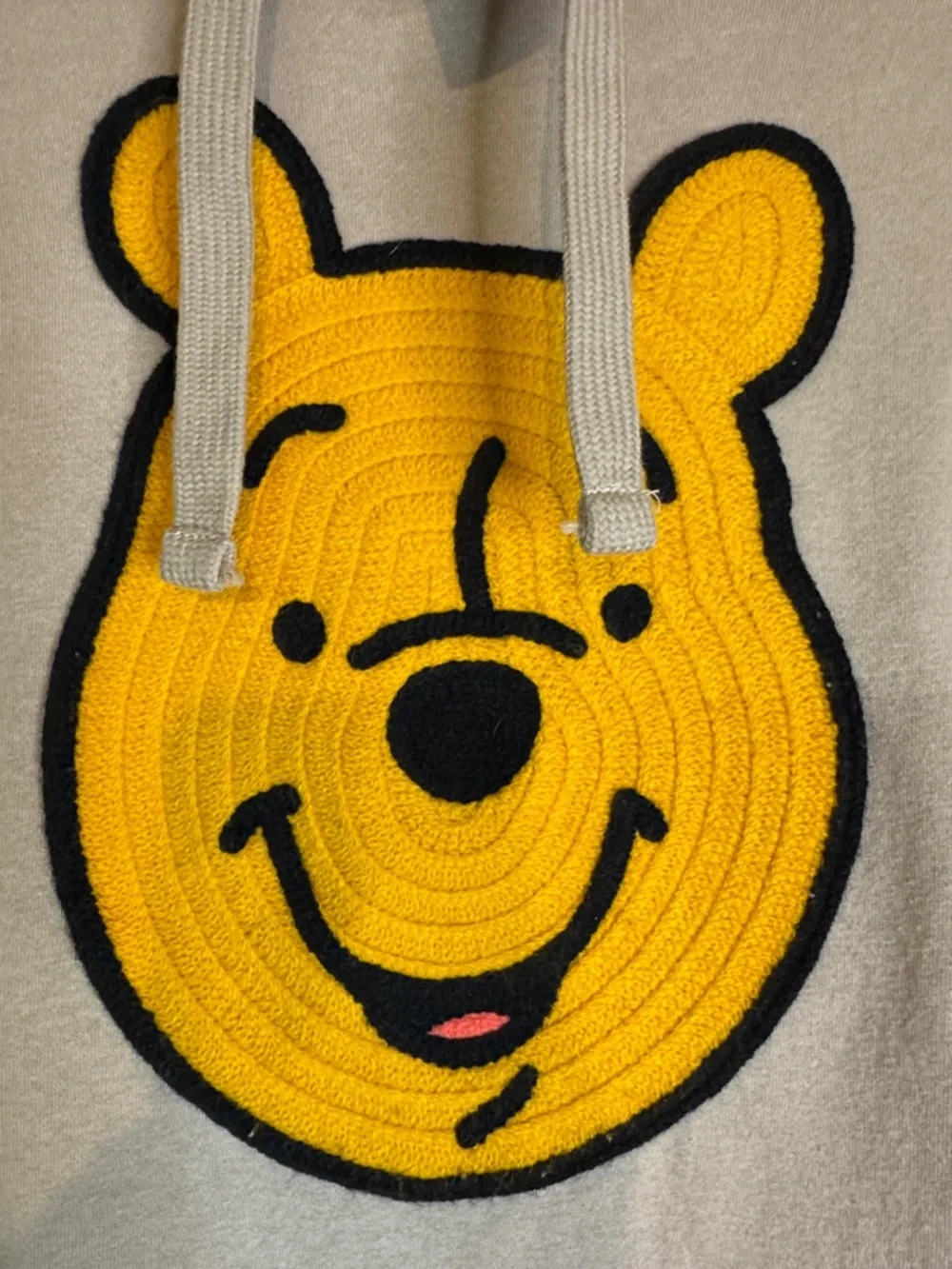 Cream Women's Pullover Hoodie with Yellow Winnie Bear Patch - Picture 4 of 5